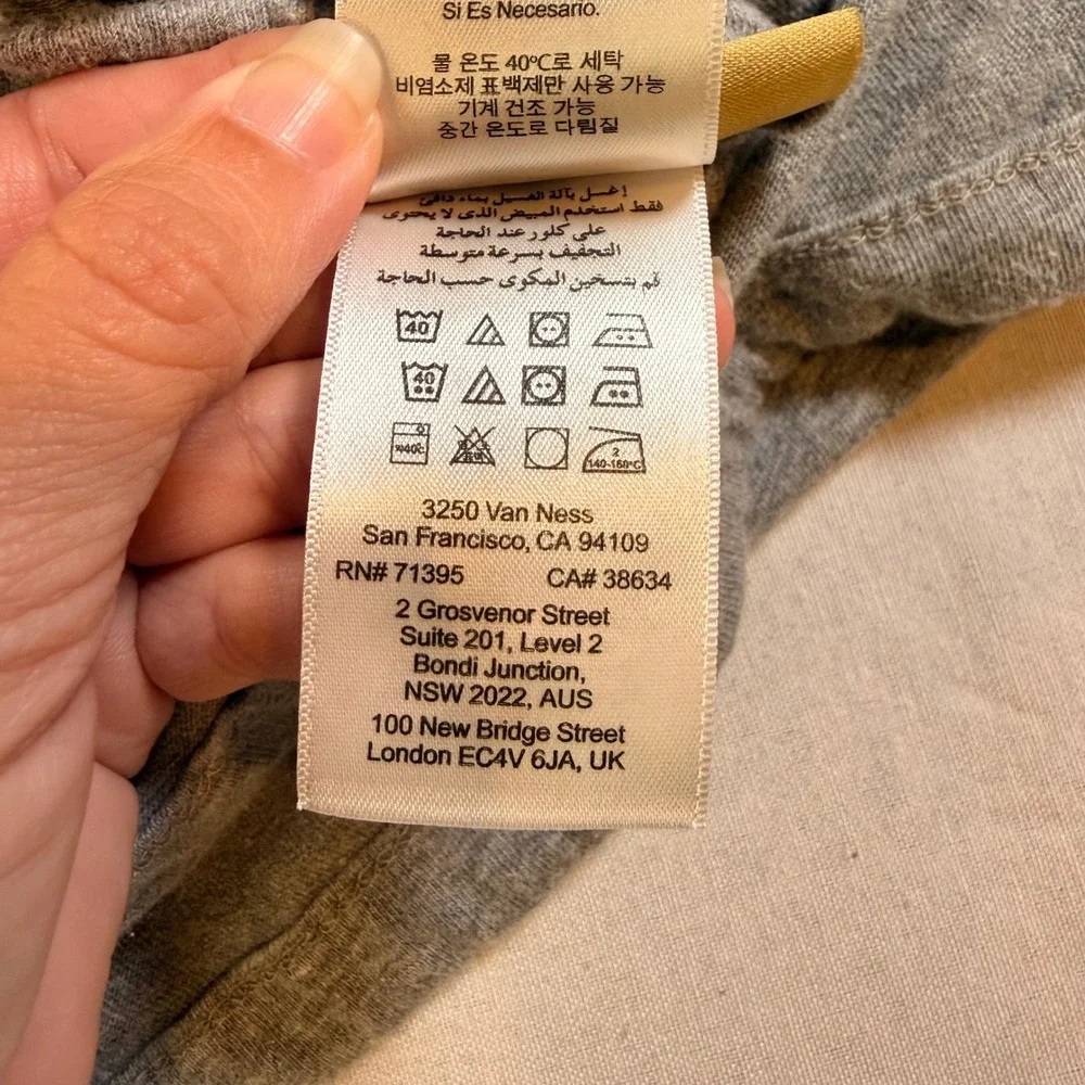 Pottery Barn Teen Top Sheet Full Gray Organic Cotton Jersey Bedding 90x96 Dorm
